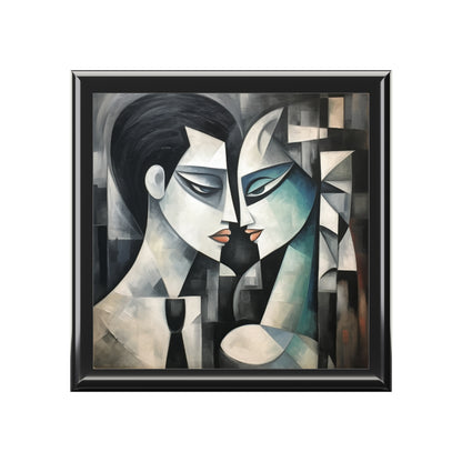 Jewelry Box with Cubist Art: Sip with Artistic Finesse and Abstract Flair