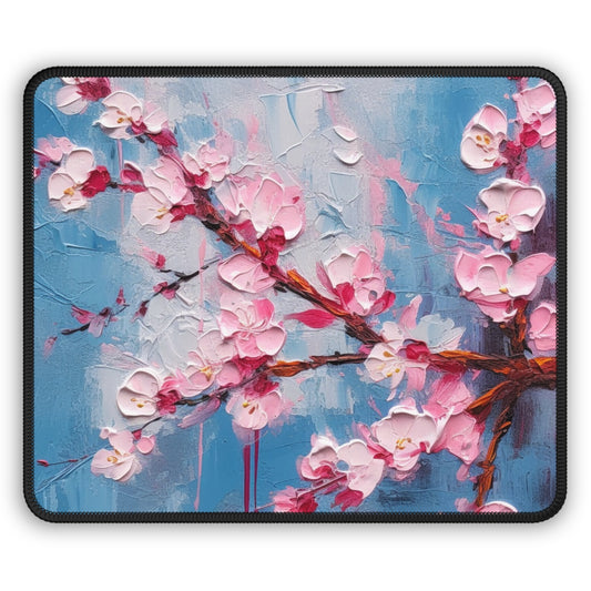 Gaming Mouse Pad with Abstract Cherry Blossom Drawing: Embrace the Serenity