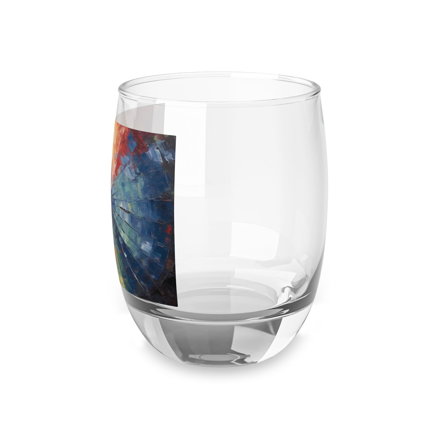 Abstract Art Whiskey Glass: Japanese Umbrella, A Reflection of Creativity