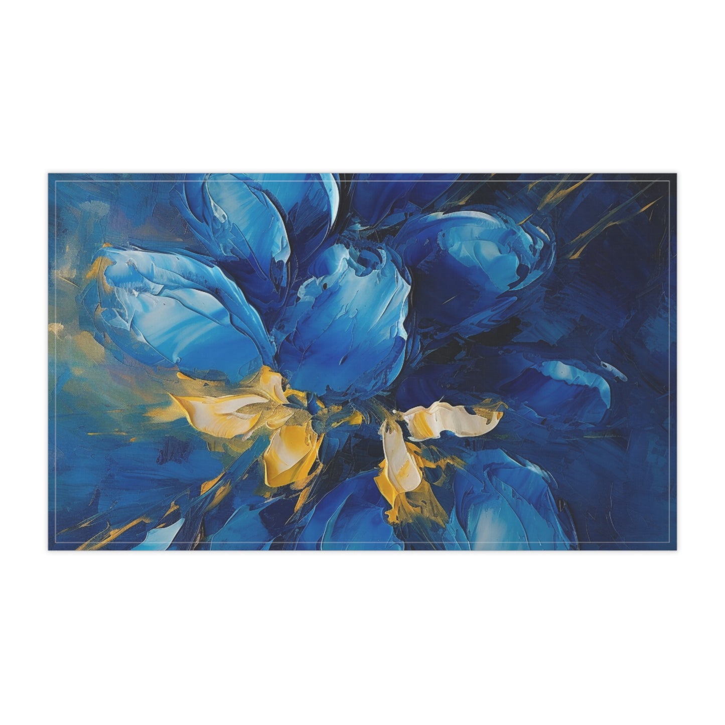 Abstract Wallpaper Kitchen Towel: Immersive Floral Beauty with Blue Orchid Motif