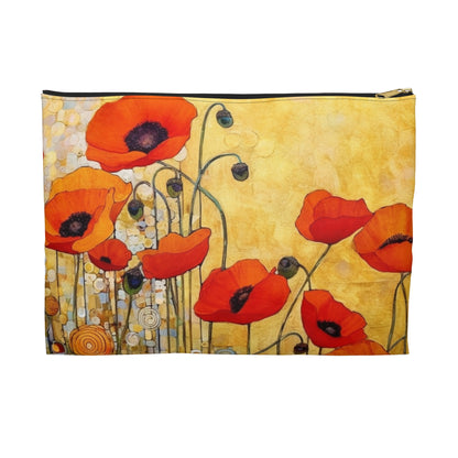 Elevate Your Style: Accessory Pouch Adorned with Gustav Klimt's Poppies