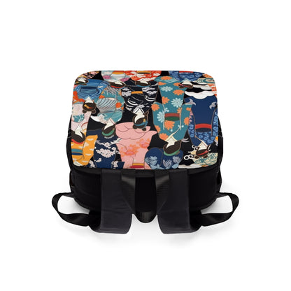 Kimono Dreams Unisex Casual Shoulder Backpack: Experience Japanese Elegance