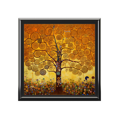 Symbolic Harmony: Gustav Klimt Tree of Life Jewelry Box, Embrace Artistic Elegance
