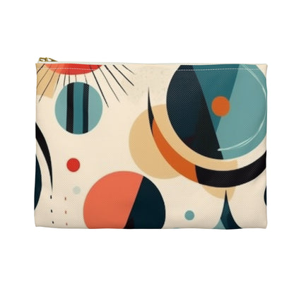 Abstract Elegance: Midcentury Modern Accessory Pouch with Modern Abstract Art and Vintage Fashion