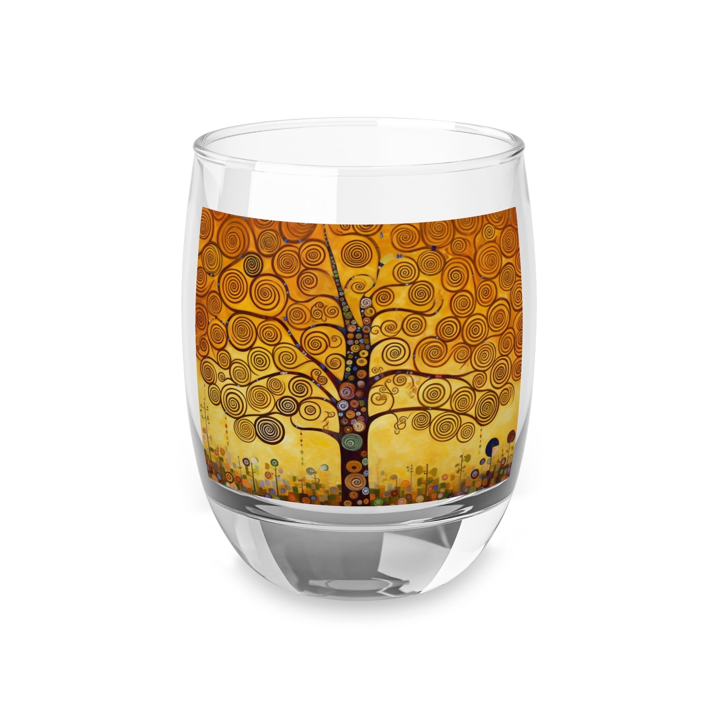 Symbolic Harmony: Gustav Klimt Tree of Life Whiskey Glass, Embrace Artistic Elegance