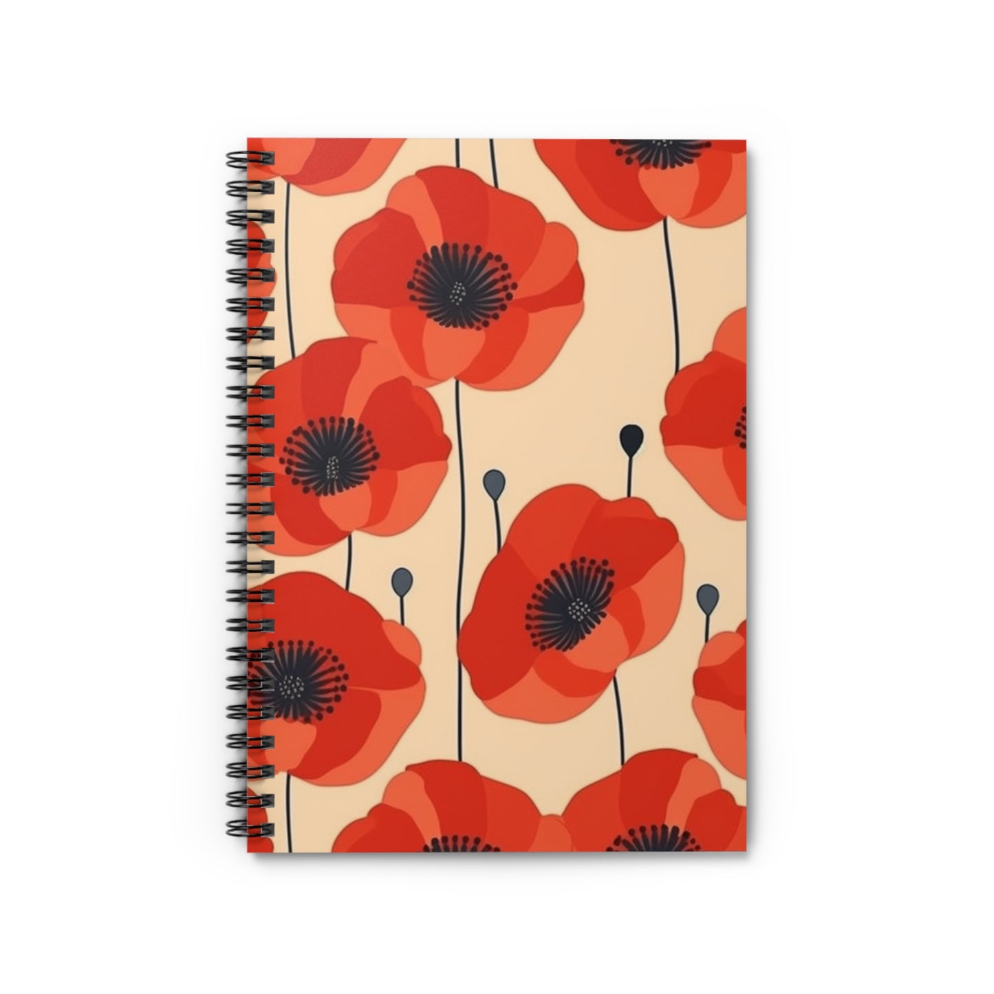 Captivating Elegance: Gustav Klimt Poppies Spiral Notebook, a Fusion of Modern Art and Timeless Beauty