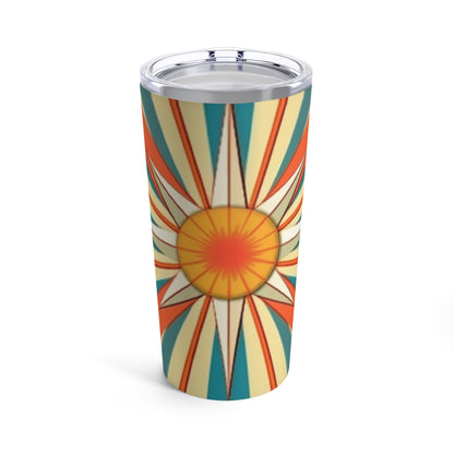 Midcentury Modern Chic: Starburst Candy Colored Tumbler with Abstract Art Influences