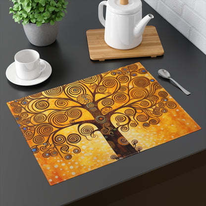 The Tree of Life Placemat: A Modern Art Tribute to Gustav Klimt