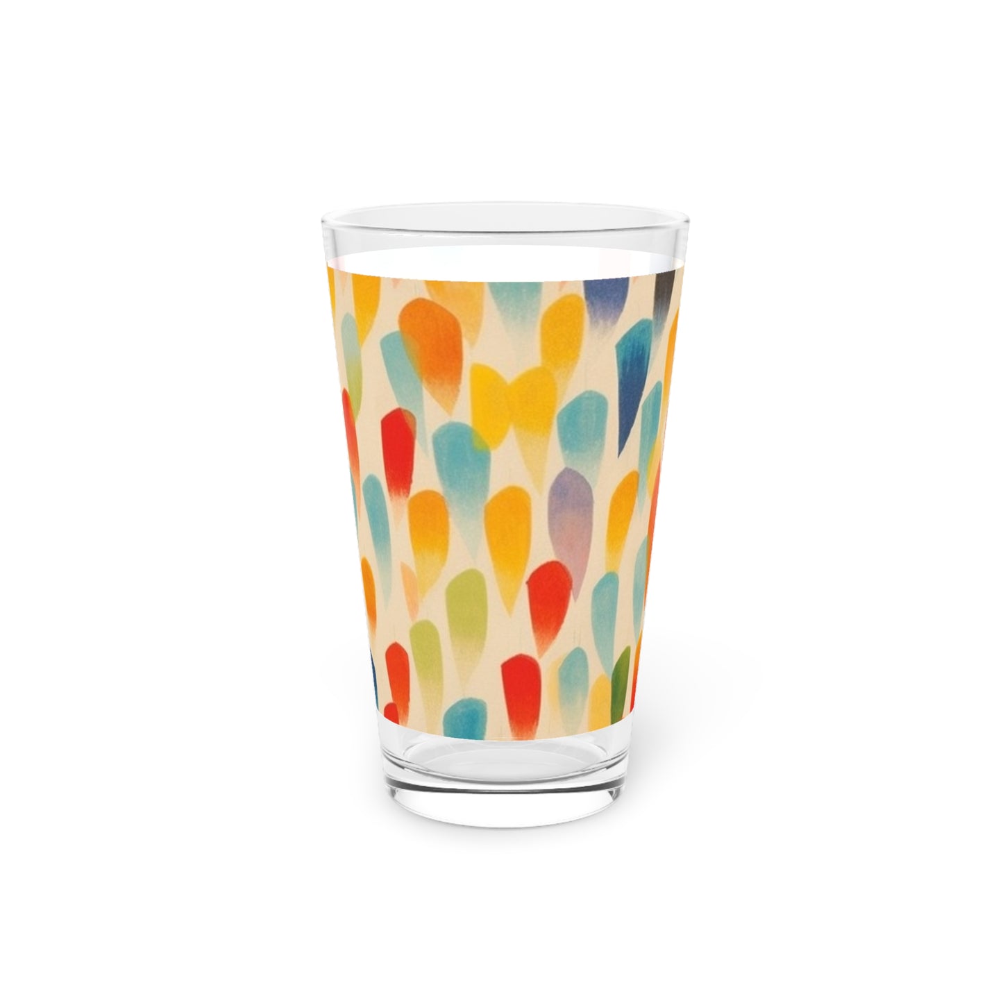 Shape Symphony: Energetic Brushwork Pint Glass