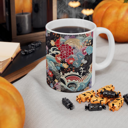 Ceramic Mug: Silk Kimono Serenity - Discover Tranquility and Beauty in Your Coffee Break