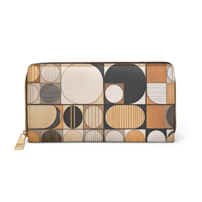 Geometric Elegance: Circular Canvas Zipper Wallet