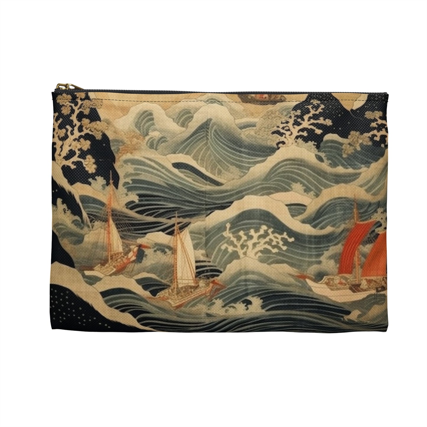 Artistic Fusion - Where Japanese Tapestry Meets the Perfect Accessory Pouch