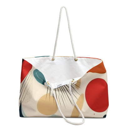 Abstract Elegance: Midcentury Modern Weekender Bag with Modern Abstract Art and Vintage Fashion