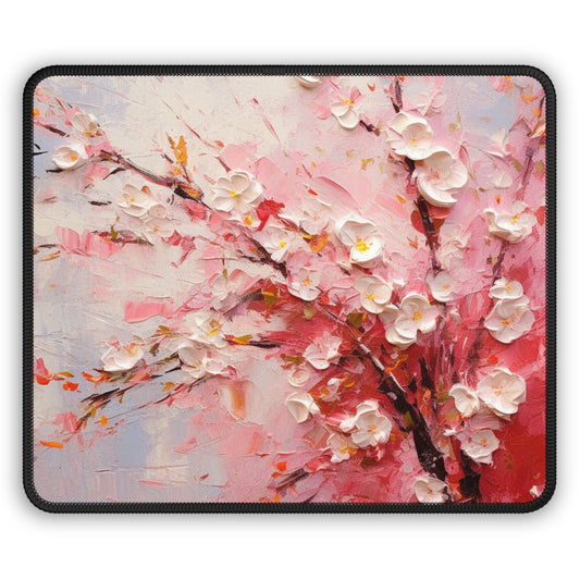 Abstract Cherry Blossom Gaming Mouse Pad: Captivating Brushstrokes in Every Sip