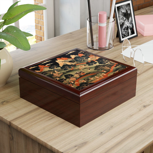 Tapestry Treasures: Japanese-inspired Jewelry Box for Art Lovers