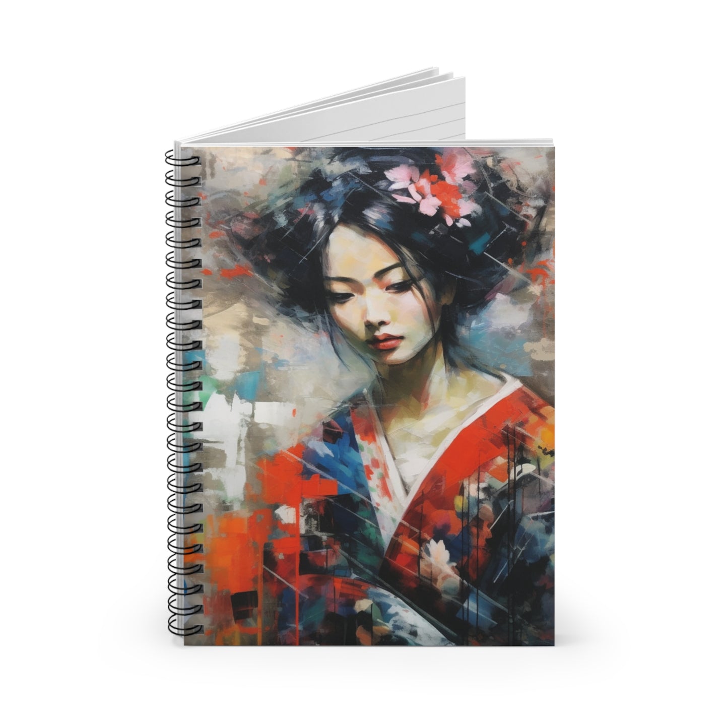 Spiral Notebook with Geisha Art