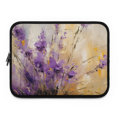 Expressive Lavender Drawing on Laptop Sleeve: A Symphony of Colors and Petals