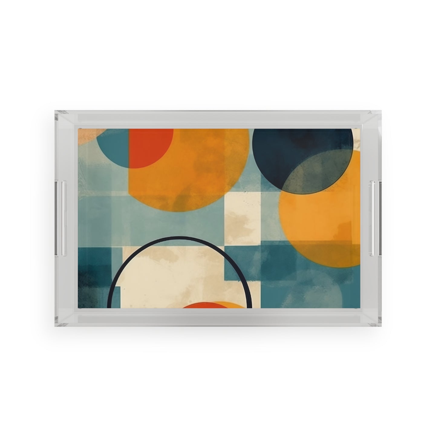 Geometric Gems: Acrylic Serving Tray Inspired by Abstract Geometric Art