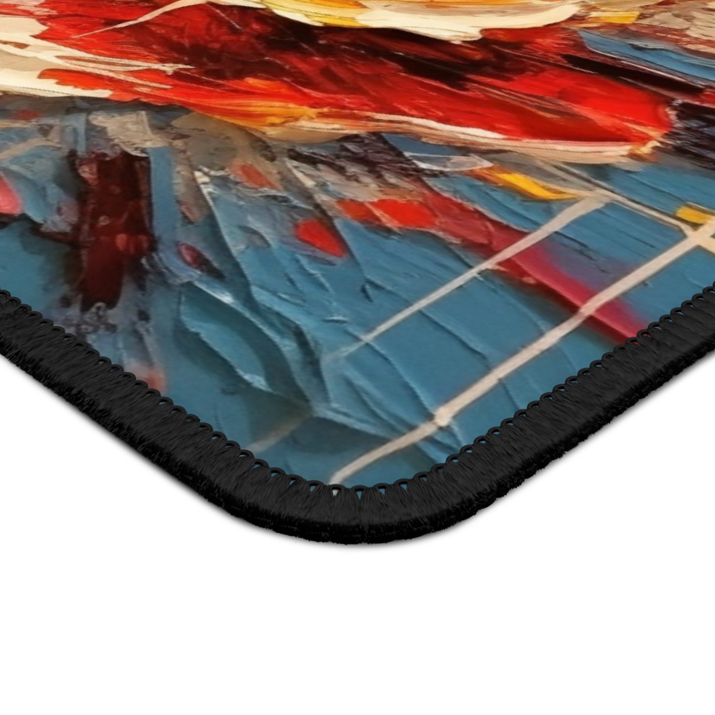 Poppy Symphony: Gaming Mouse Pad with Abstract Floral Artwork