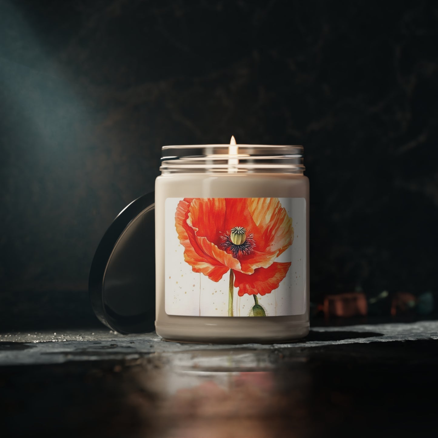 Watercolor Poppy Garden Scented Soy Candle: Unleash the Beauty of Nature