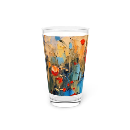 Pint Glass Paradise: Abstract Poppy Artwork and Flower Drawings