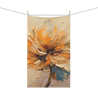 A Brush of Nature's Elegance: Kitchen Towel for Artistic Flower Lovers