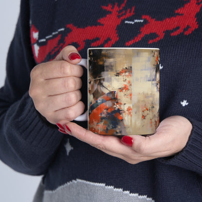 Unleash Your Creativity: Abstract Oil Painting Geisha Ceramic Mug