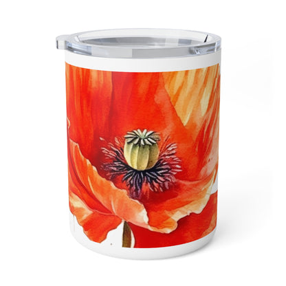 Watercolor Poppy Garden Insulated Coffee Mug: Unleash the Beauty of Nature