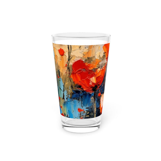 Pint Glass Paradise: Abstract Poppy Artwork and Flower Drawings