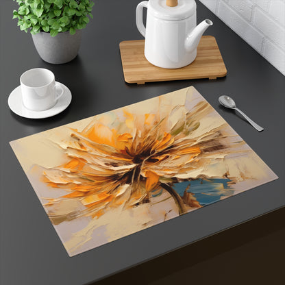 A Brush of Nature's Elegance: Placemat for Artistic Flower Lovers