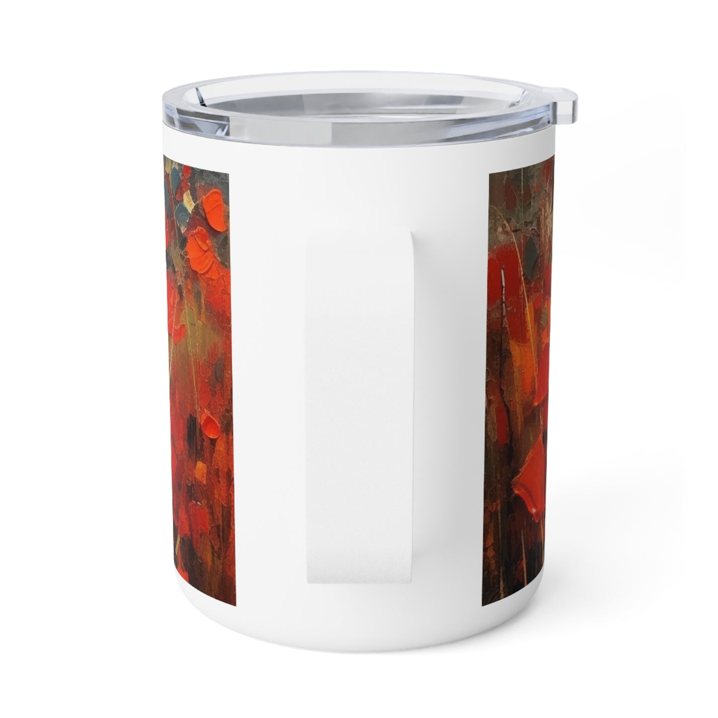 Whimsical Poppy Art on Insulated Coffee Mug