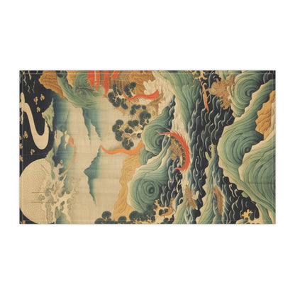 Harmony of the Elements: Japanese Tapestry-Inspired Kitchen Towel