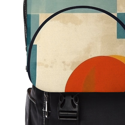 Unisex Casual Shoulder Backpack: Geometric Patterns Adding Artistic Edge