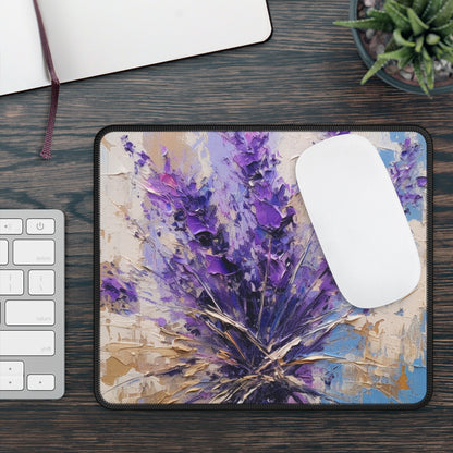 Vibrant Lavender Art on Gaming Mouse Pad: A Floral Delight for Your Senses