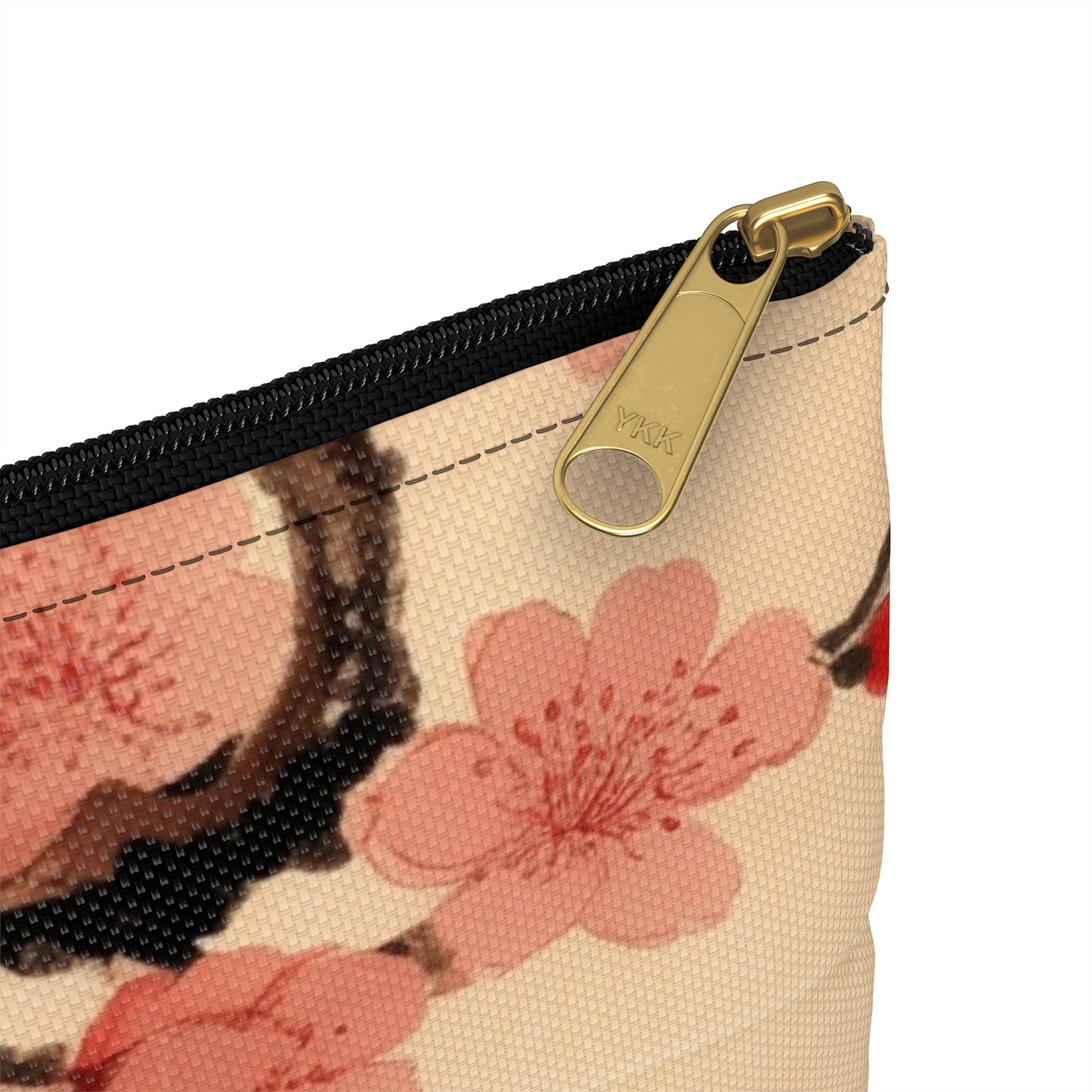 Floral Fusion: Accessory Pouch Merging Cherry Blossom Beauty and Artistic Flower Drawings