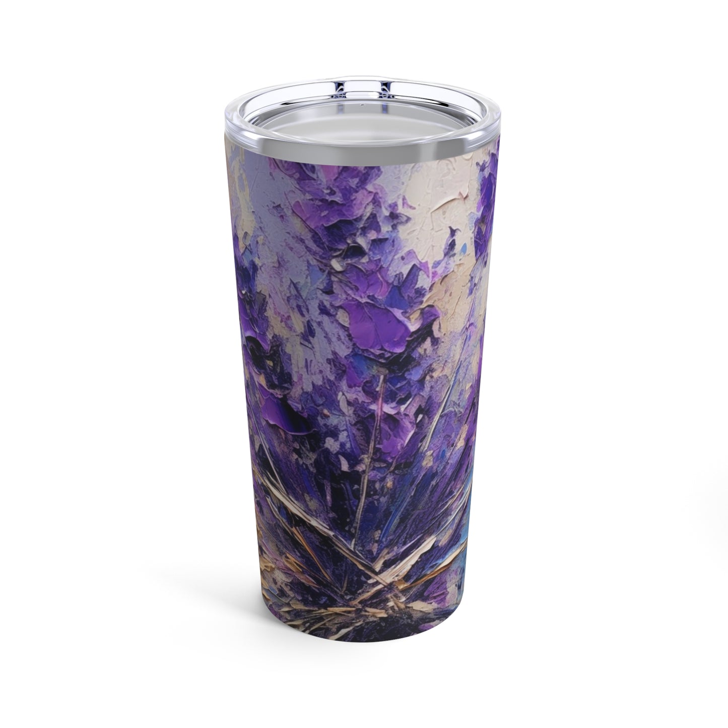 Vibrant Lavender Art on Tumbler: A Floral Delight for Your Senses