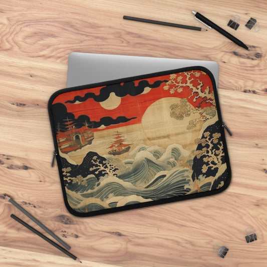 Artistic Fusion - Where Japanese Tapestry Meets the Perfect Laptop Sleeve