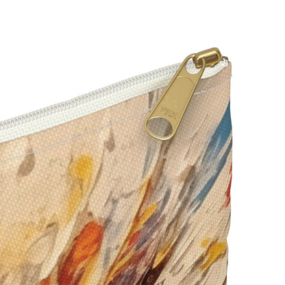 Poppy Symphony: Accessory Pouch with Abstract Floral Artwork