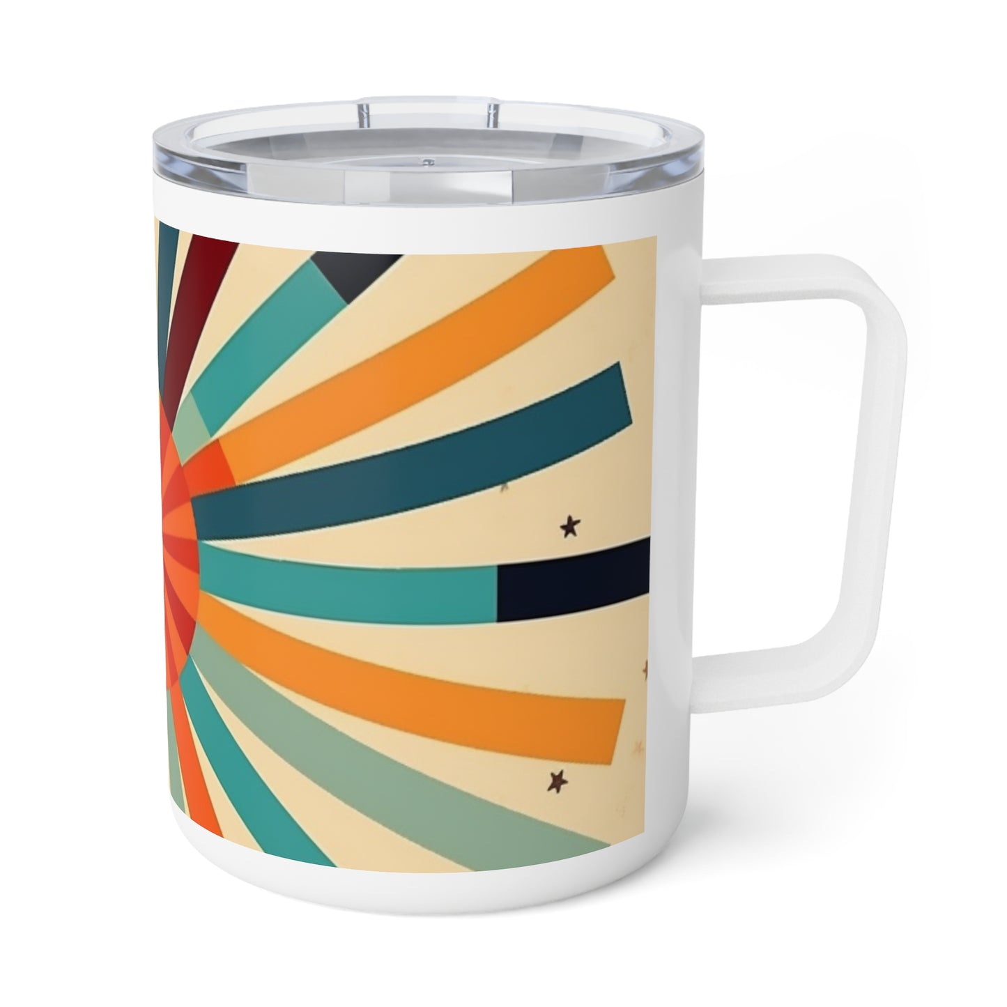 Midcentury Starburst: Insulated Coffee Mug for Modern Design Enthusiasts