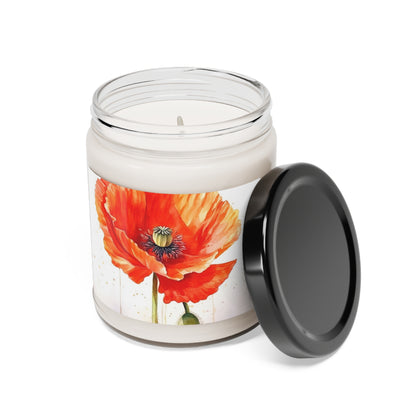 Watercolor Poppy Garden Scented Soy Candle: Unleash the Beauty of Nature