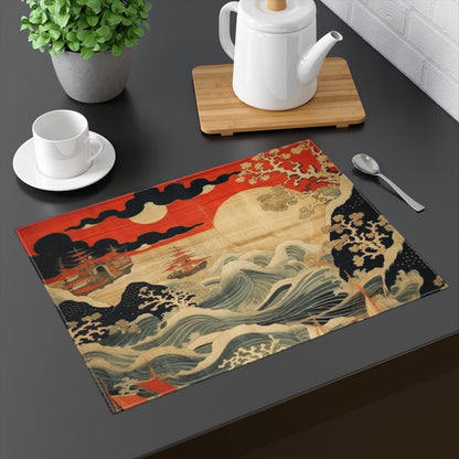 Artistic Fusion: Placemat Where Japanese Tapestry Meets the Perfect Placemat