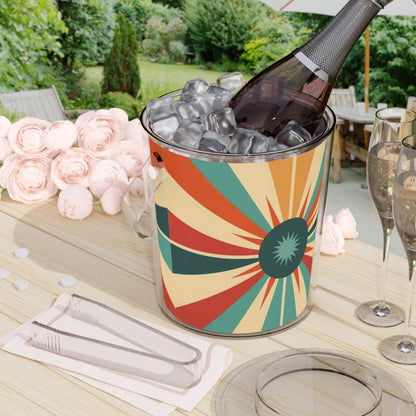 Vintage Fashion Inspiration: Starburst Candy Colored Ice Bucket with Tongs with 1950s and 1960s Flair