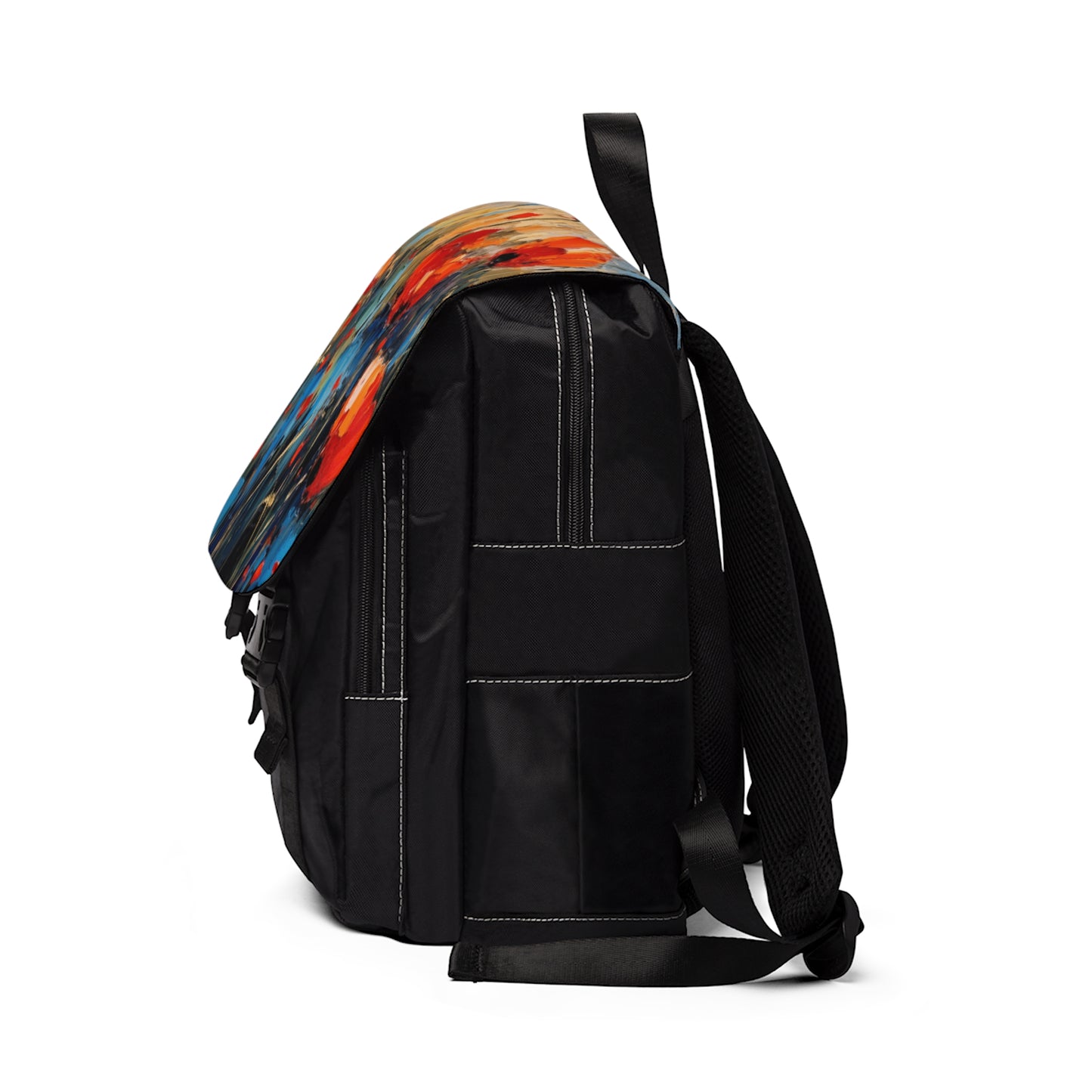 Unisex Casual Shoulder Backpack Paradise: Abstract Poppy Artwork and Flower Drawings