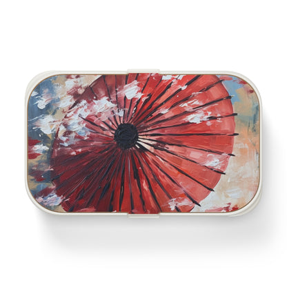 Abstract Japanese Umbrella Painting Bento Box: Unleashing Artistic Beauty